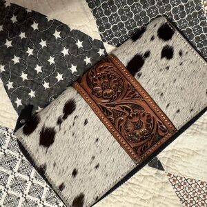 Cowhide and Leather wallet